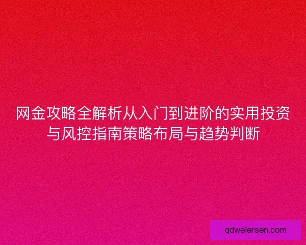 网金攻略全解析从入门到进阶的实用投资与风控指南策略布局与趋势判断
