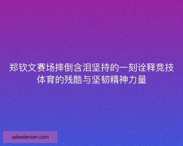 郑钦文赛场摔倒含泪坚持的一刻诠释竞技体育的残酷与坚韧精神力量