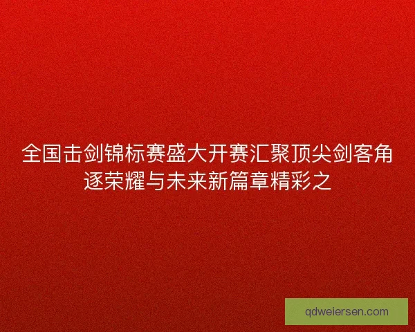 全国击剑锦标赛盛大开赛汇聚顶尖剑客角逐荣耀与未来新篇章精彩之