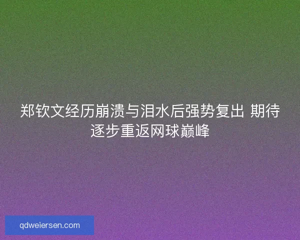 郑钦文经历崩溃与泪水后强势复出 期待逐步重返网球巅峰